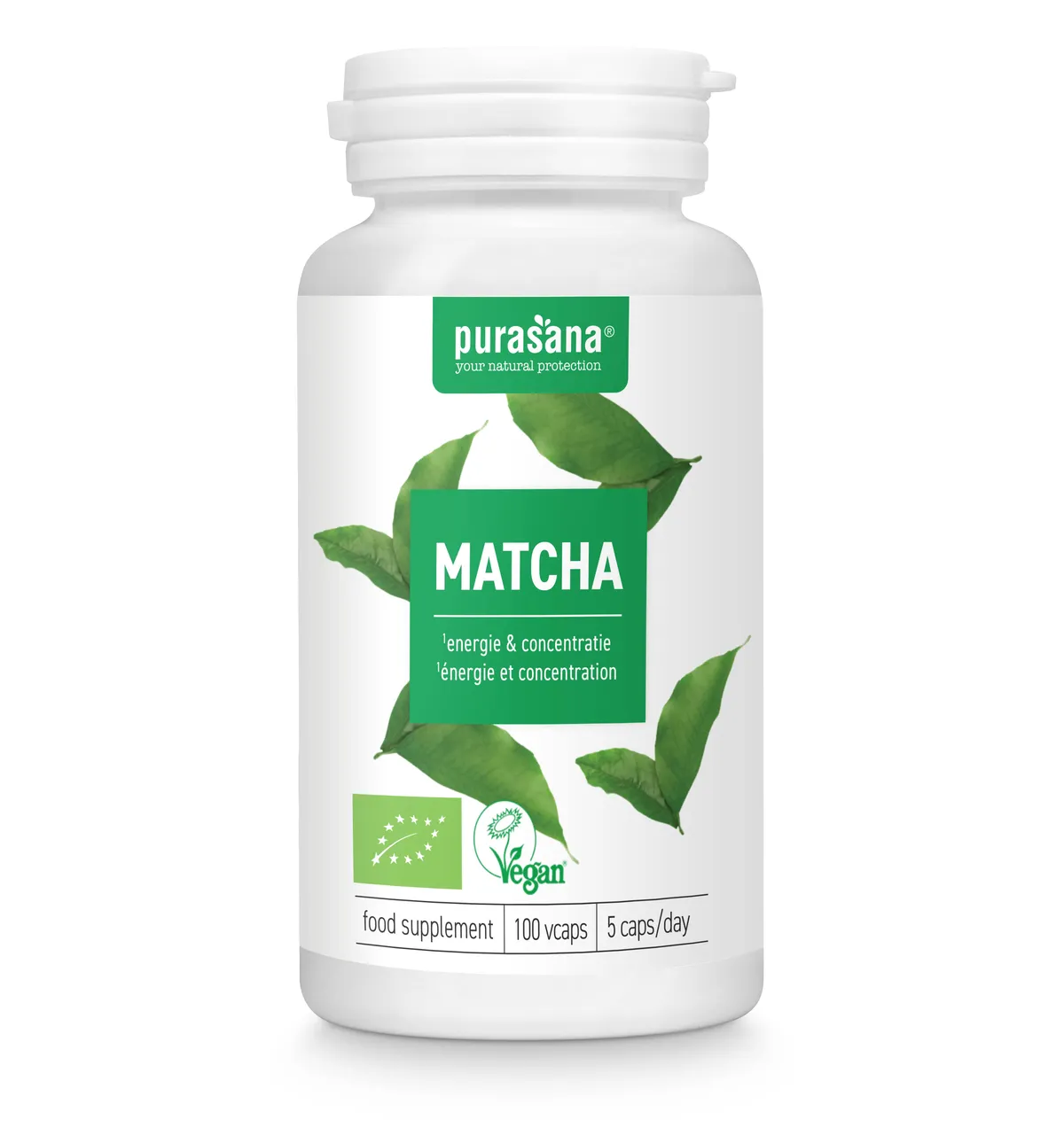 Purasana Matcha Bio 100 Plantaardige Capsules