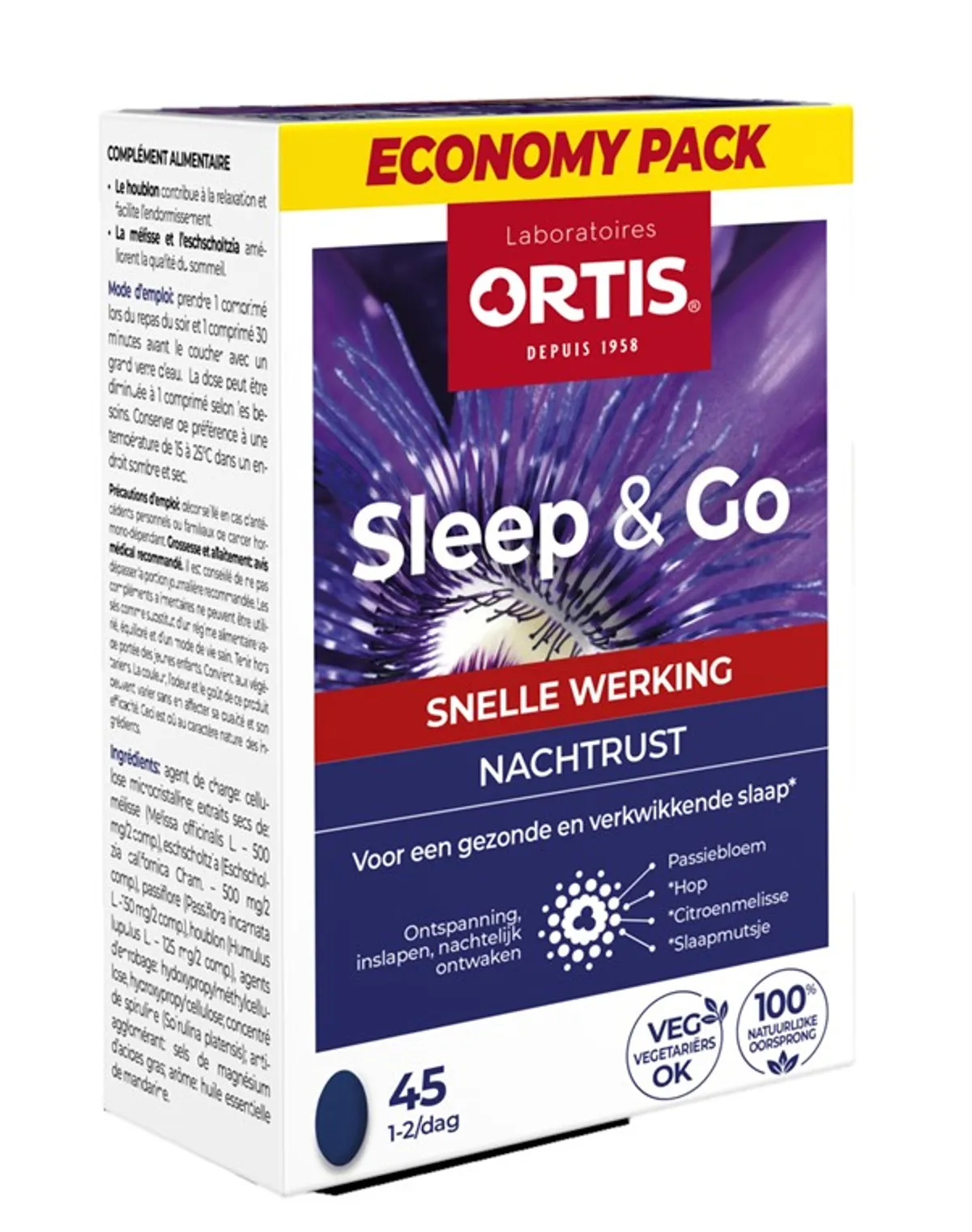 Ortis Sleep & Go Nachtrust Snelle Werking 45 Tabletten