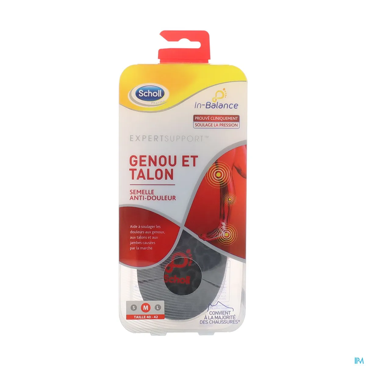 Scholl Semelles In-Blance Anti-Douleur Genou Talon M 1 Paire