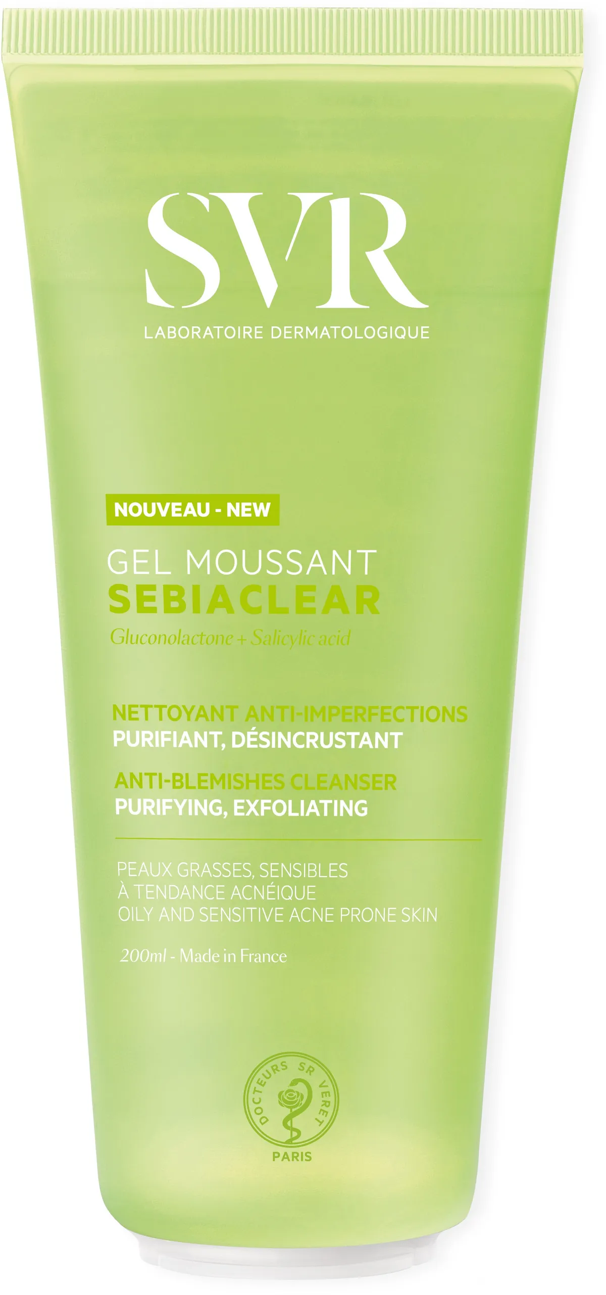 SVR Sebiaclear Gel Moussant 200ml (Nouvelle formule)