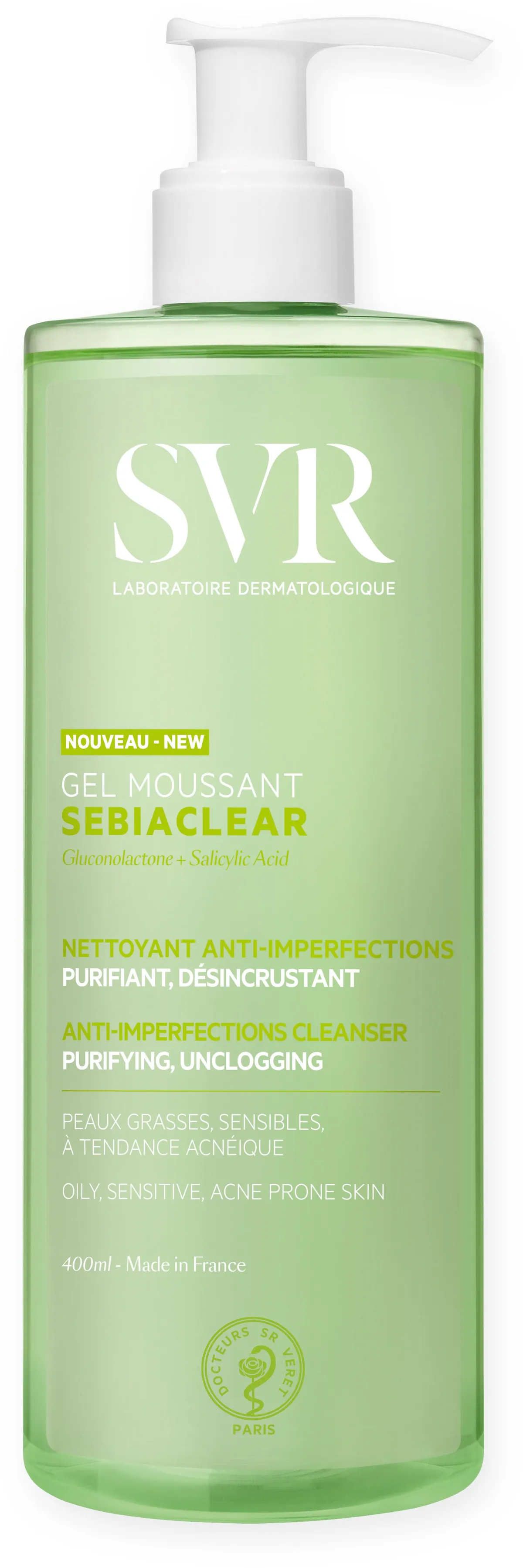 SVR Sebiaclear Schuimende Gel 400 ml (Nieuwe formule)