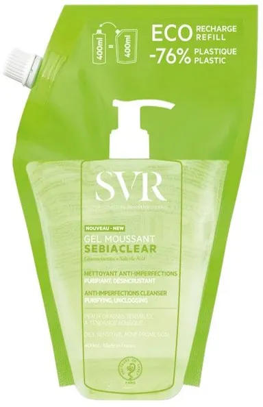SVR Sebiaclear Schuimende Gel Navulling 400 ml (Nieuwe formule)