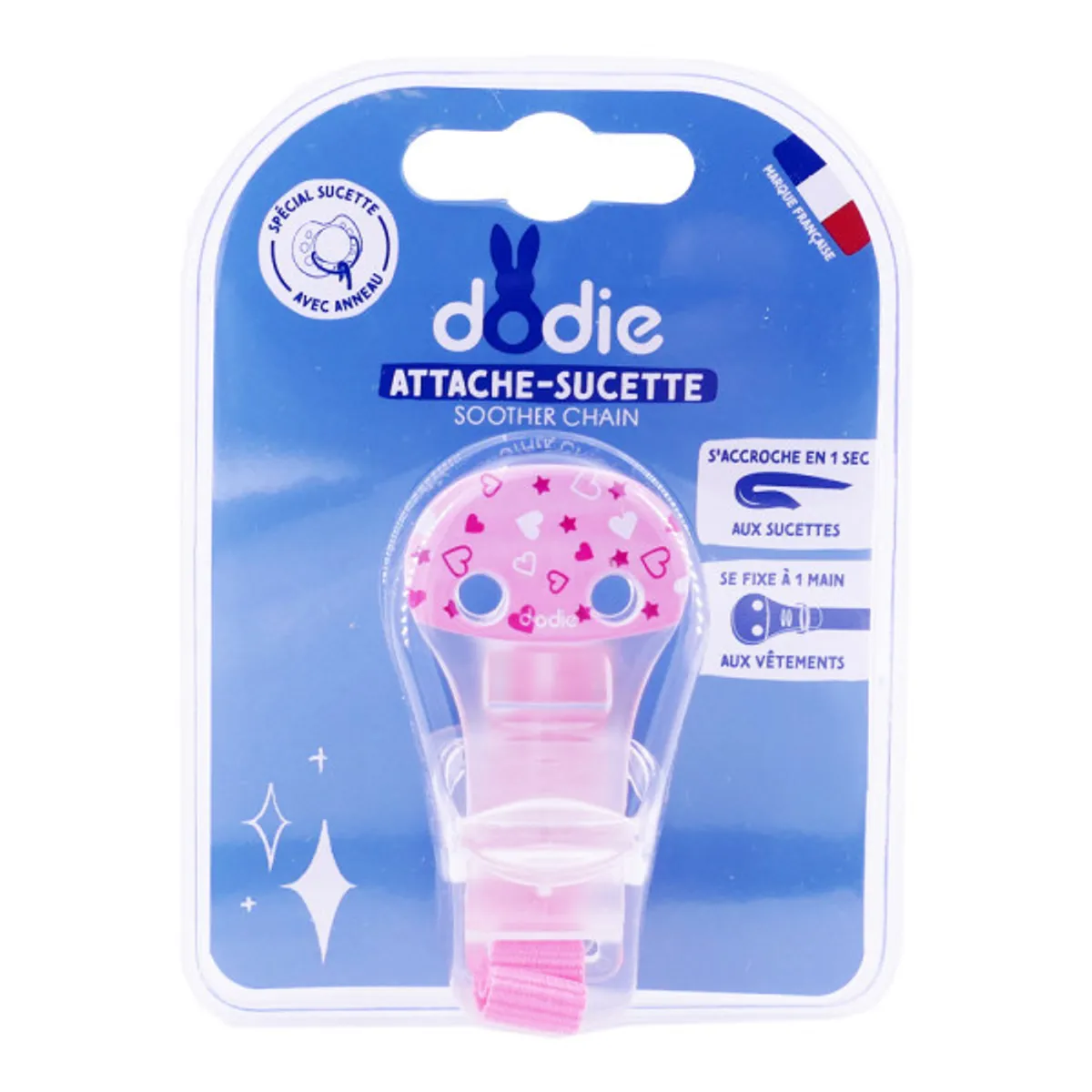 Dodie Attache-Sucette Crochet Rose