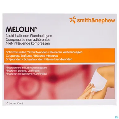 Melolin 10 Compresses Stériles 10x10cm