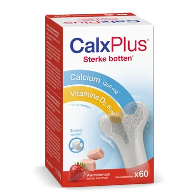 CalxPlus Aardbei 60 Tabletten