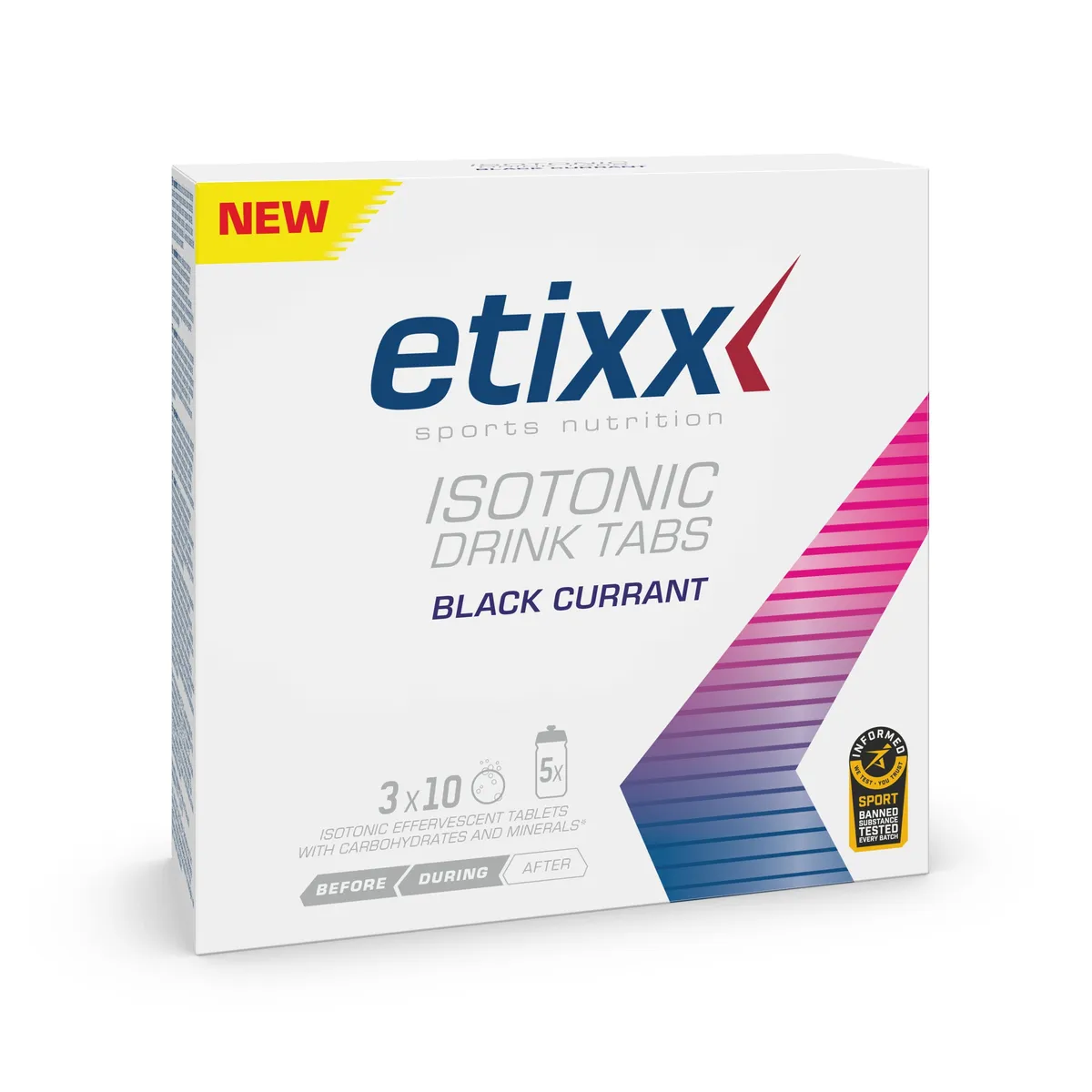 Etixx Isotonic Drink Tabs Black Currant 3x10 Comprimés Effervescents