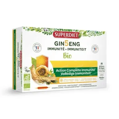 Superdiet Gin5eng Immunité Bio Ampoules 20x15ml