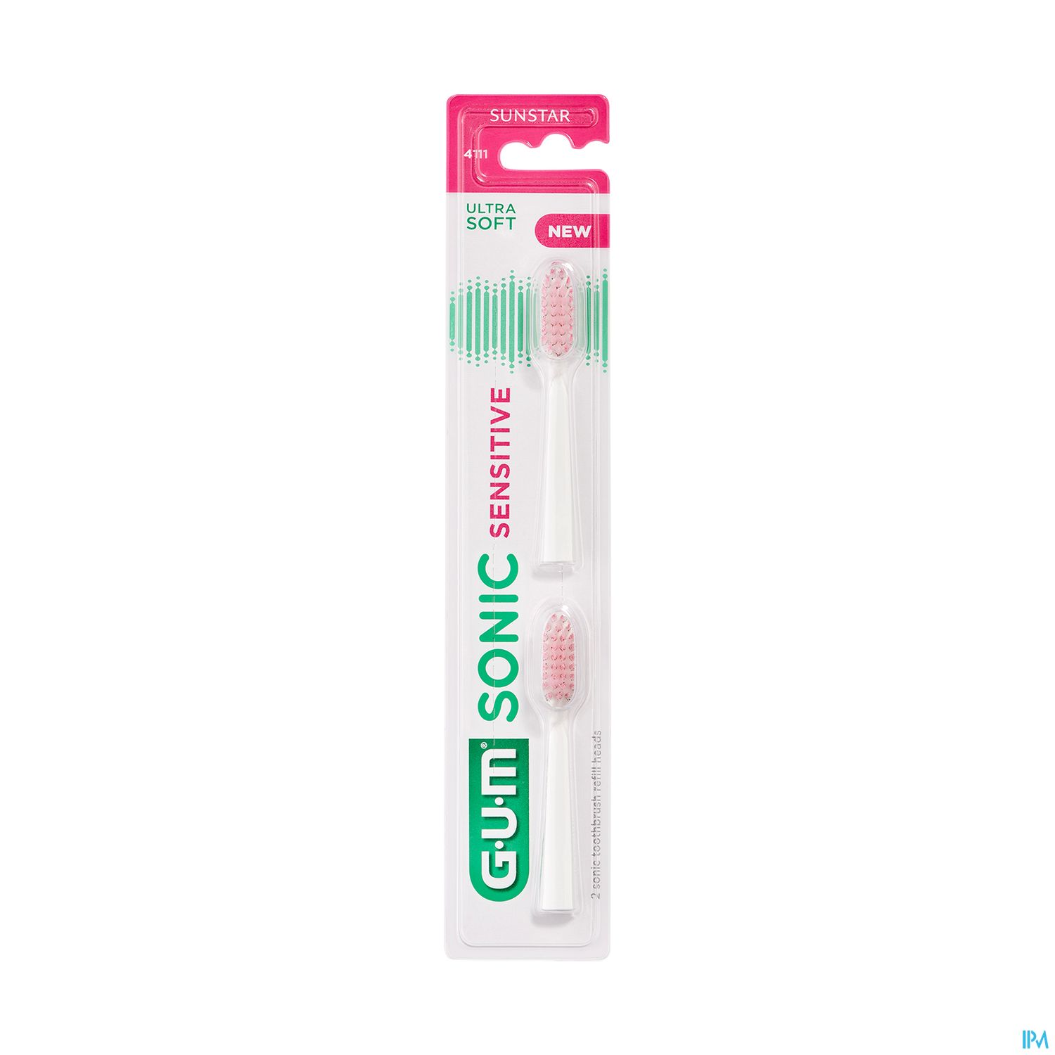 Gum Vervangborstel Tandenborstel Sonic Sensitive 2 Witte Borsteltjes - GUM