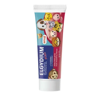 Elgydium Kids Tandgel Emoji Geglaceerde Aardbei 1 + 1 Gratis 50 ml
