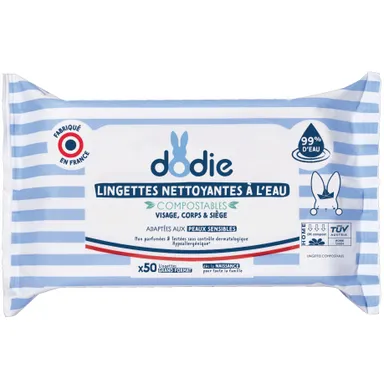 Dodie Lingettes Nettoyantes à l'Eau 50