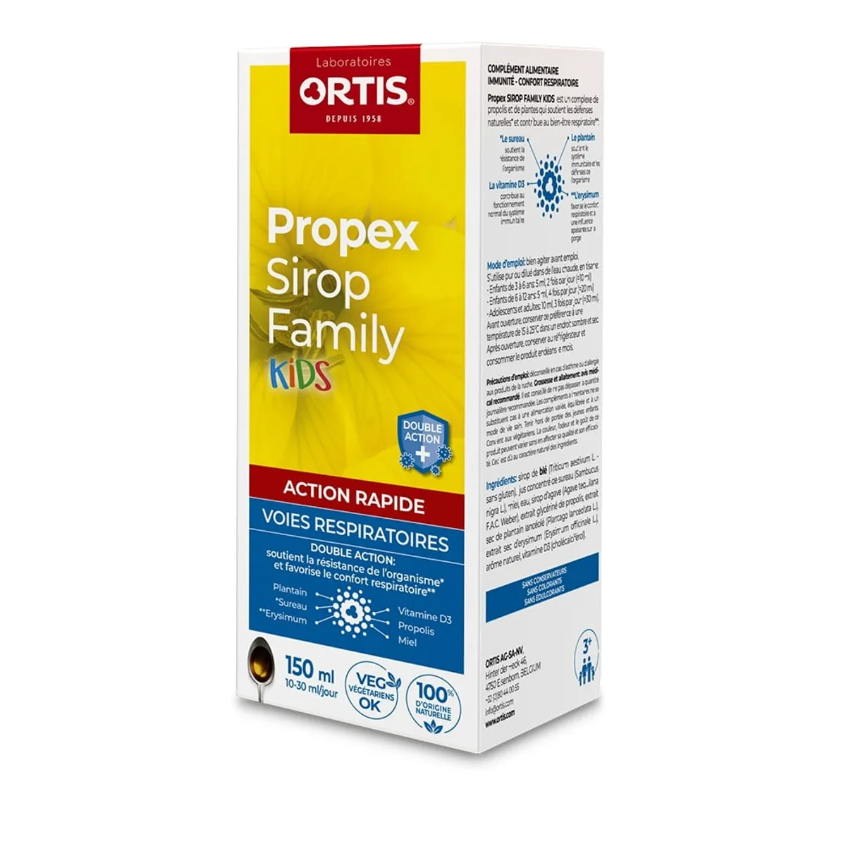 Ortis Propex Sirop Apaisant Voies Respiratoires Family Kids 150ml
