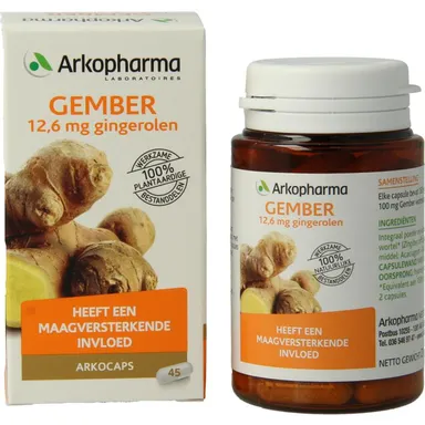 Arkopharma Gember 12,6 mg Gingerolen 45 Capsules