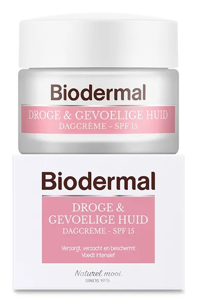 Biodermal Dagcrème Droge en Gevoelige Huid SPF15 50 ml
