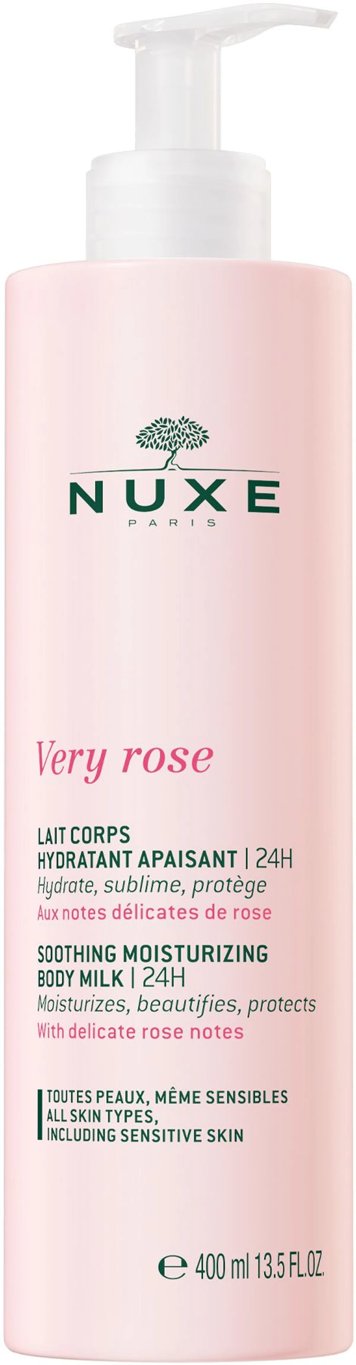 Nuxe Very Rose Hydraterende Kalmerende Lichaamsmelk 24 uur 400 ml