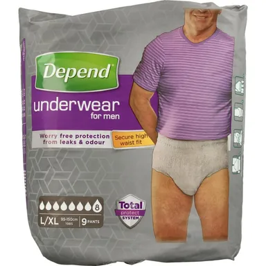 Depend Men Underwear L/XL 9 Stuks