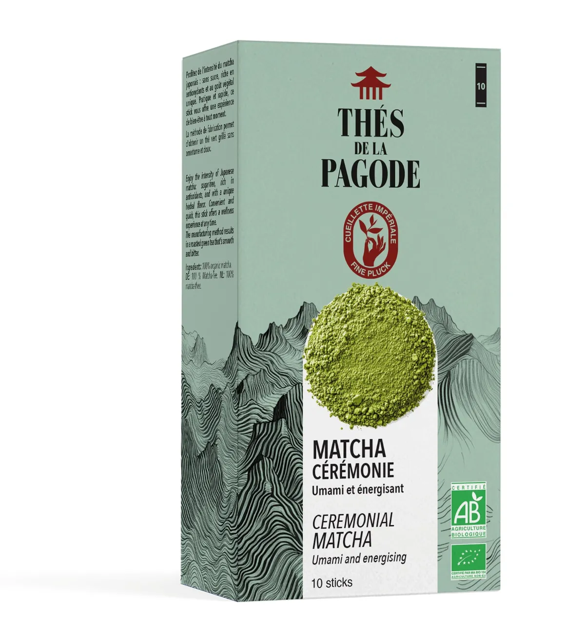 Thés de la Pagode Matcha Ceremonie Bio 10 Sticks