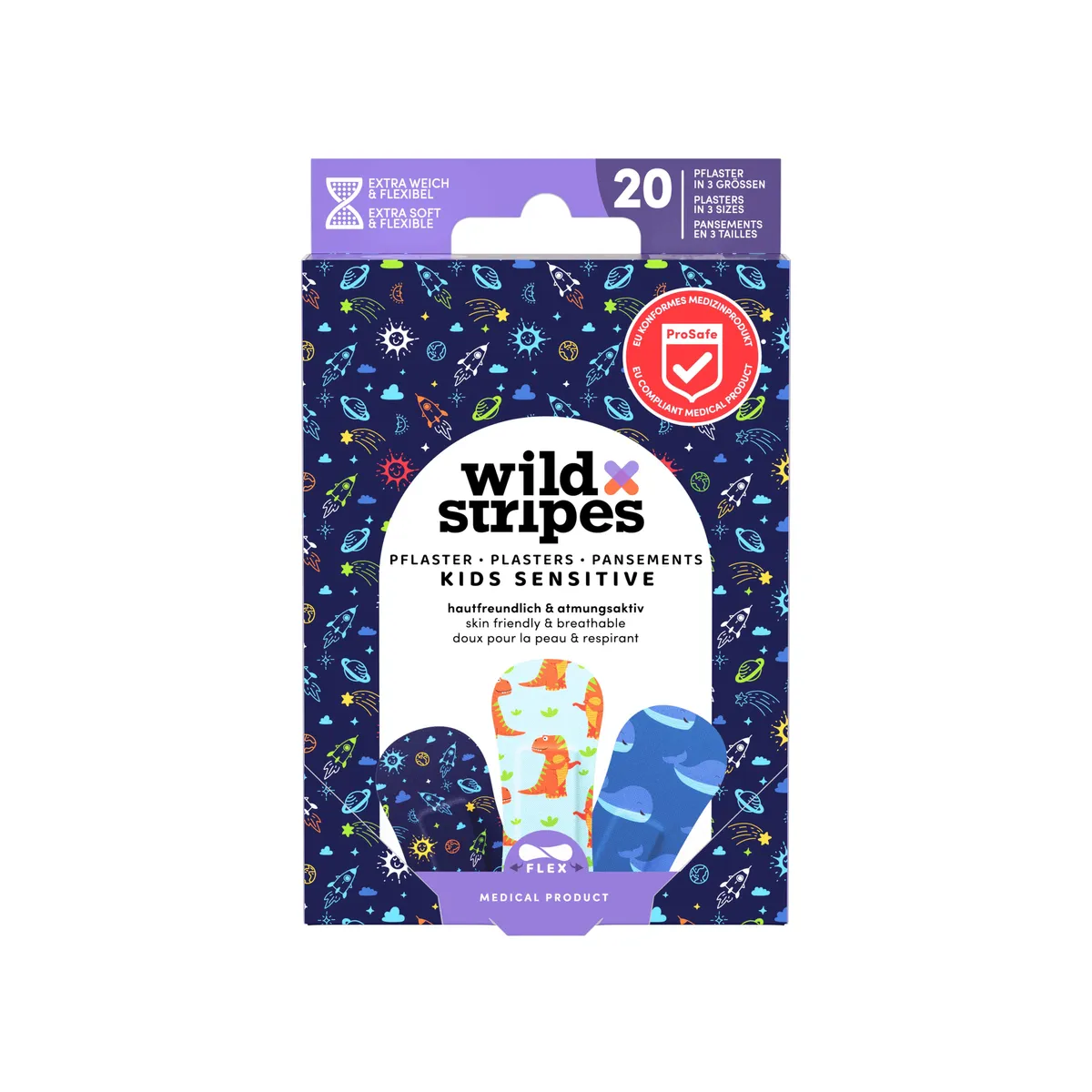 Wild Stripes Kids Sensitive Space 20 Pleisters