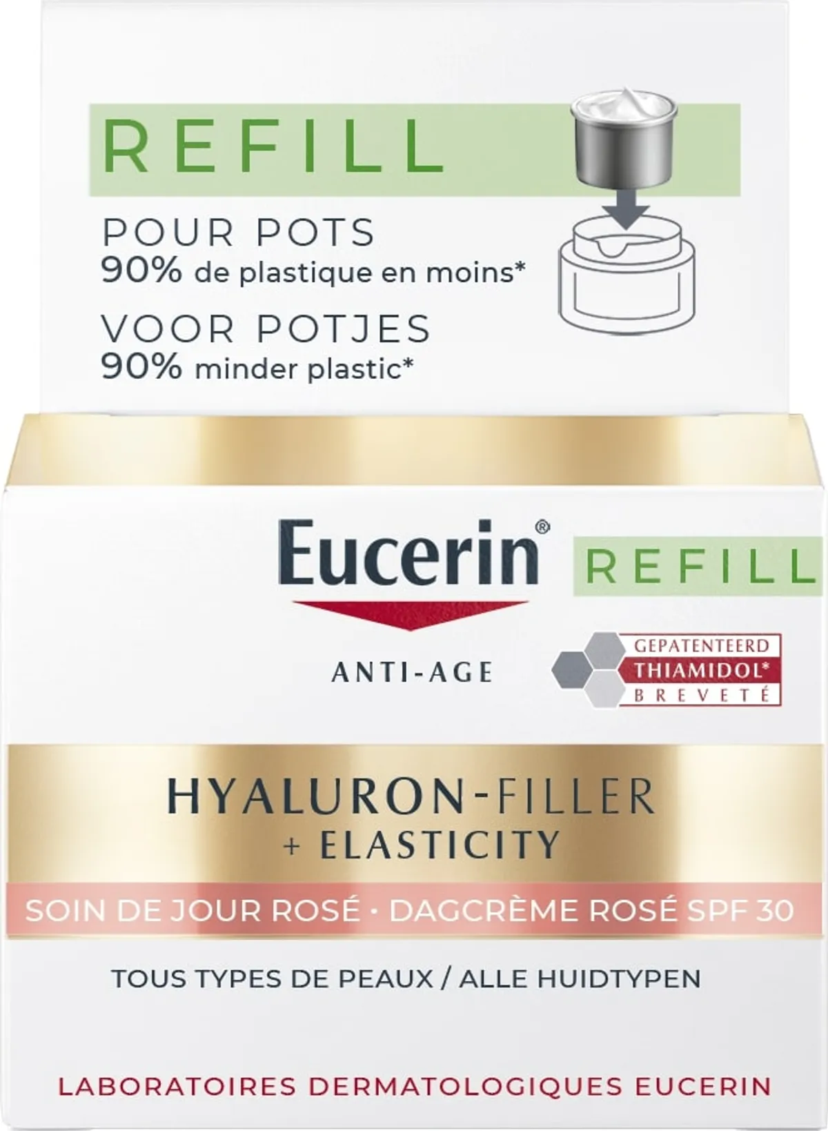 Eucerin Hyaluron-Filler +Elasticity Dagverzorging Roze SPF30 Navulling 50 ml