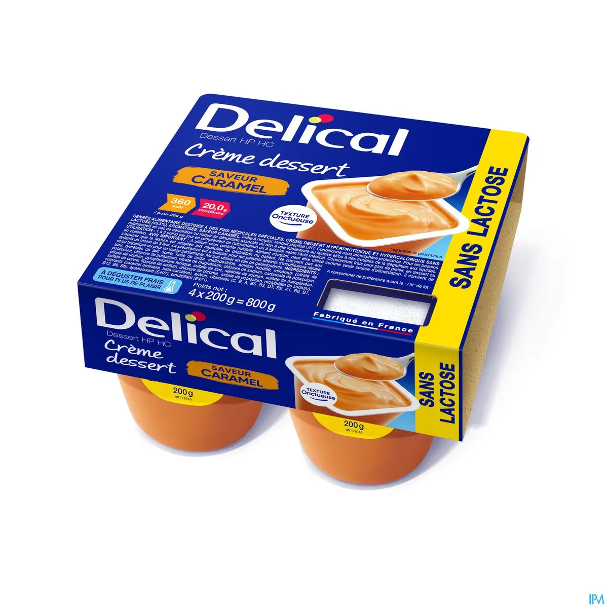 Delical Roomdessert HP-HC Zonder Lactose Karamel 4x125g