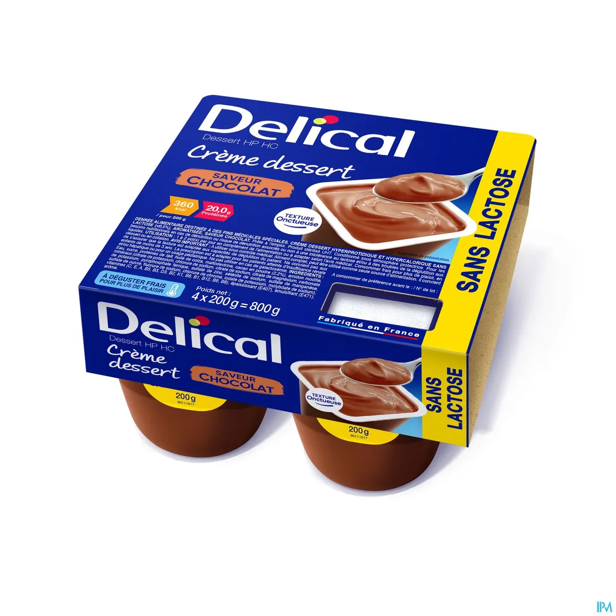 Delical Roomdessert HP-HC Zonder Lactose Chocolade 4x125g