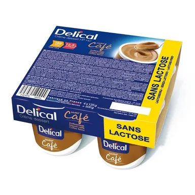Delical Crème Dessert HP-HC Sans Lactose Café 4x125g