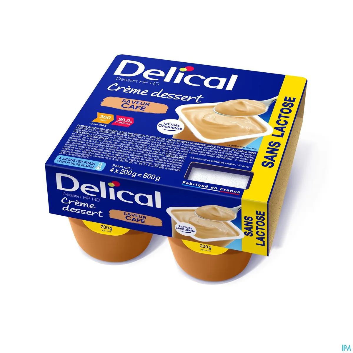 Delical Roomdessert HP-HC Zonder Lactose Koffie 4x125g