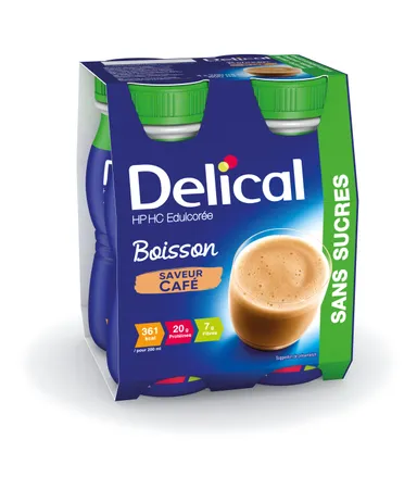 Delical Drank met zoetstof HP-HC Koffie 4x200ml