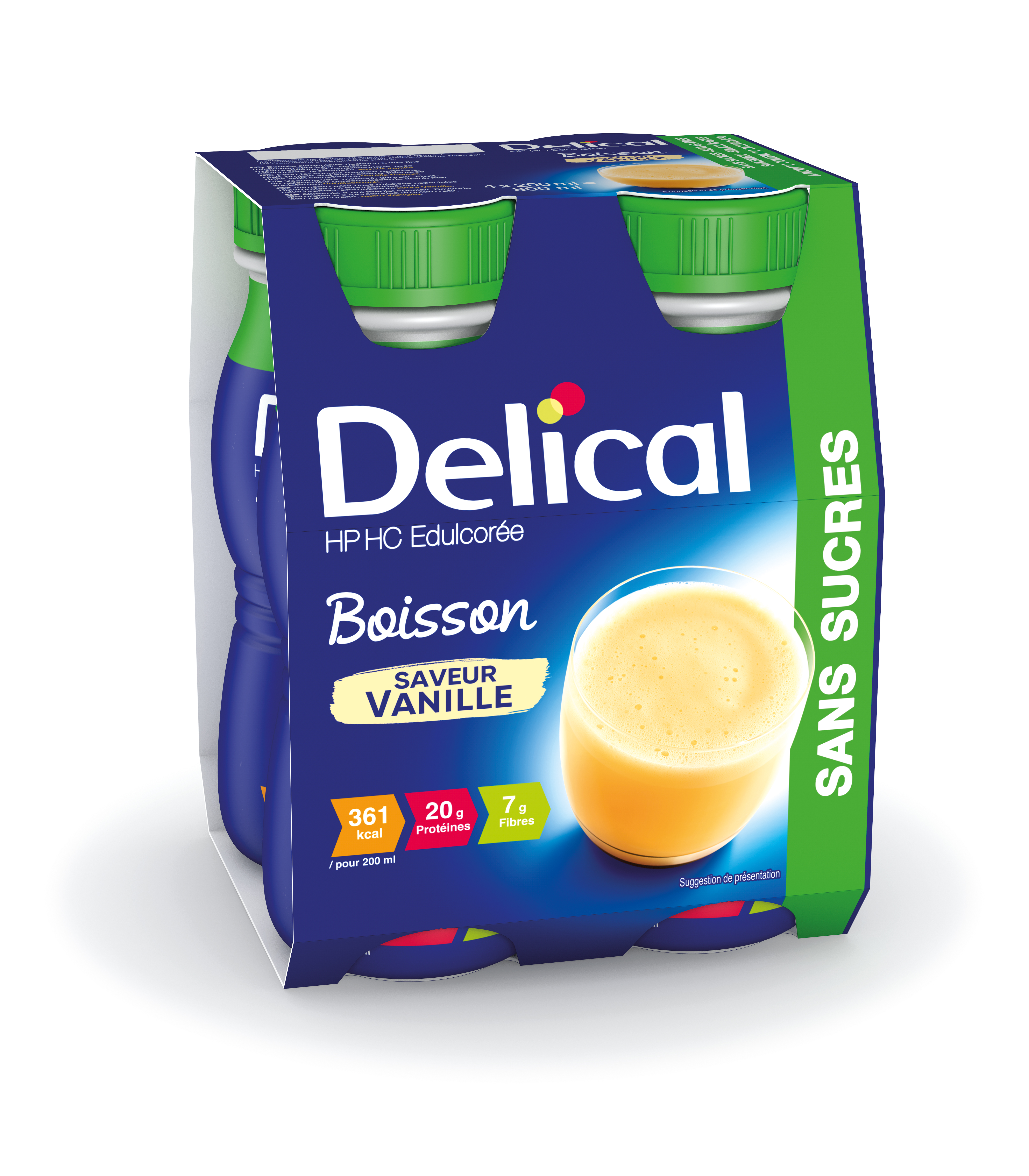Delical Boisson Edulcorée HP-HC Vanille 4x200ml - Nutrition orale ...