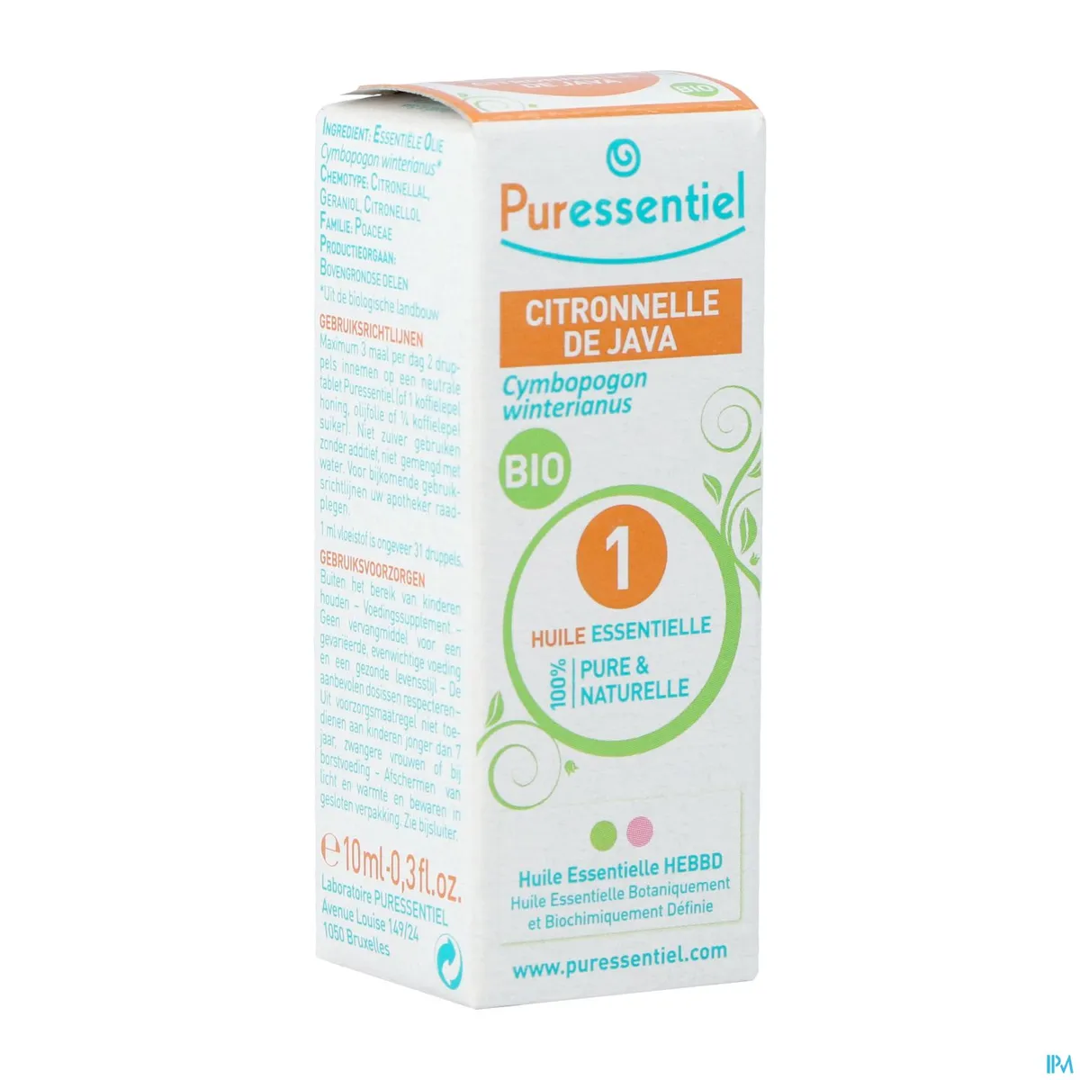 Puressentiel Expert Citronella Java Bio Essentiële Olie 10ml