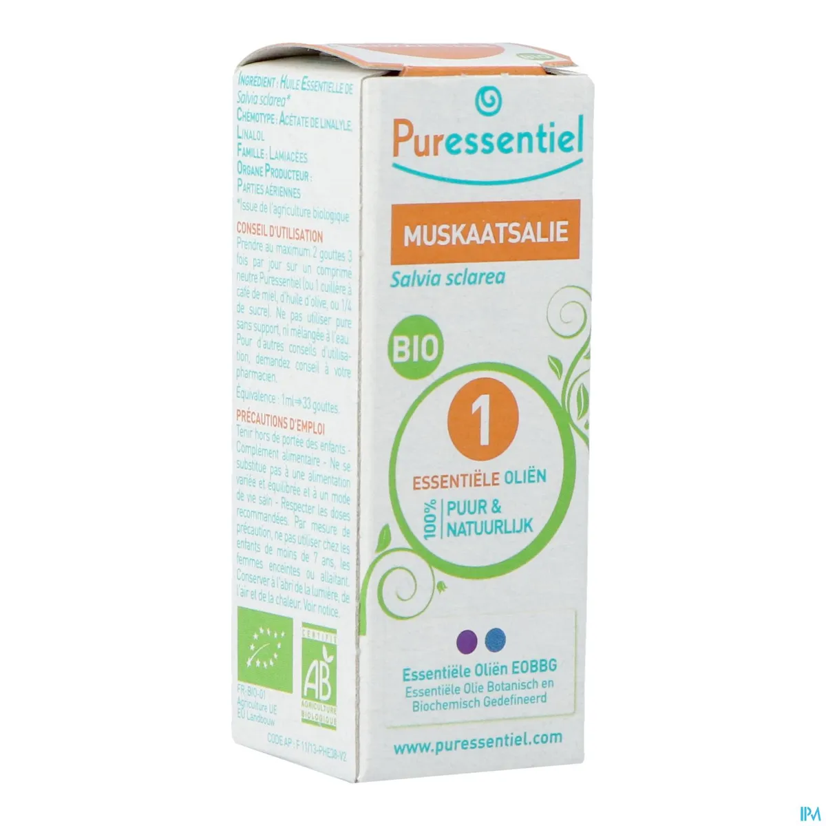 Puressentiel Expert Muskaatsalie Essentiële Olie Bio 5ml