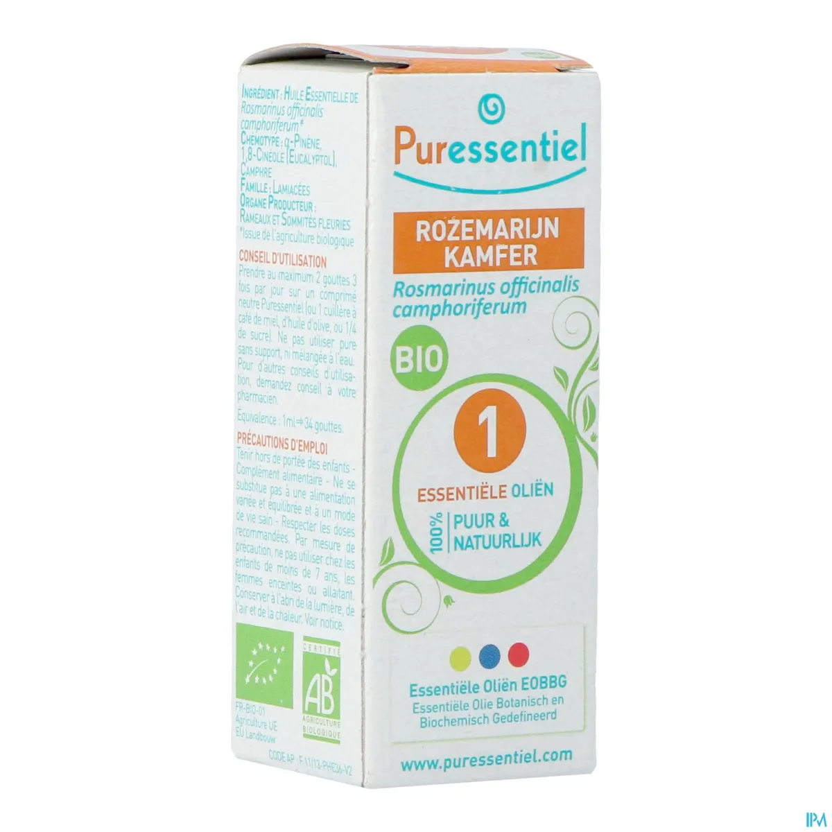 Puressentiel Expert Rozemarijn Kampfer Essentiële Olie Bio 10 ml