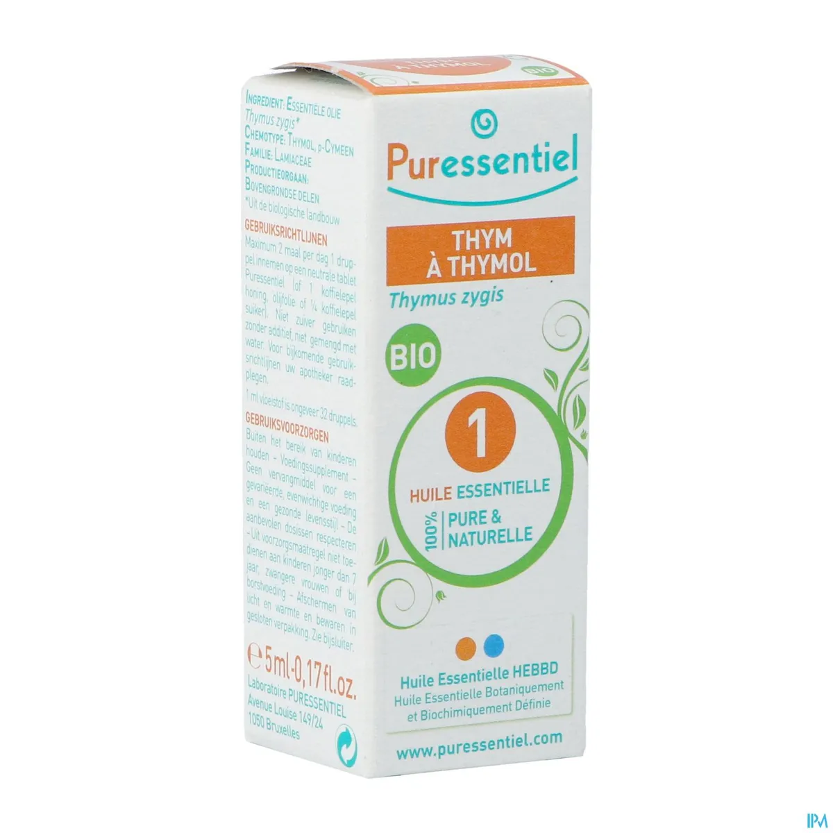 Puressentiel Expert Tijm Thimol Essentiële Olie Bio 5ml