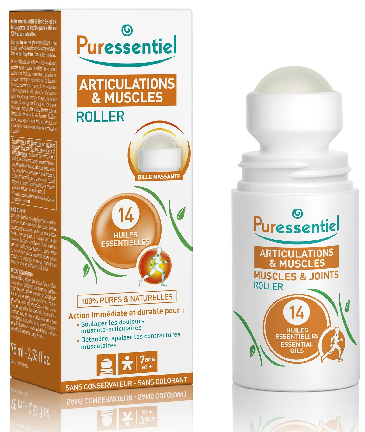 Puressentiel Articulations et Muscles Roller 14 Huiles Essentielles 75ml