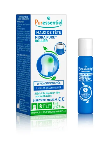 Puressentiel Maux Tete Roller 9 Huiles Essentielles 5ml