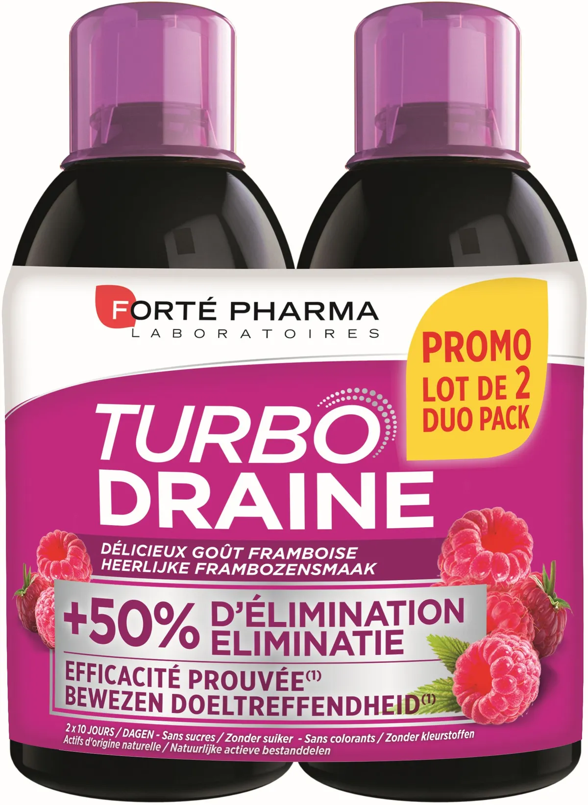 Forté Pharma Turbodraine Framboos 2x500ml