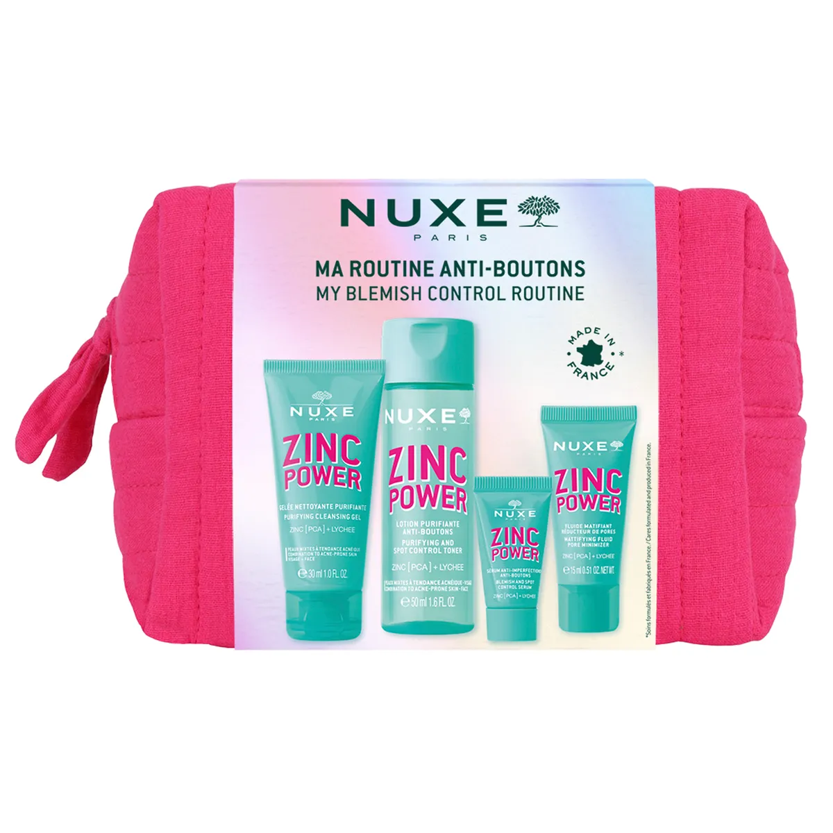 Nuxe Zinc Power Mijn Reisroutine Tegen Puistjes 4 Producten