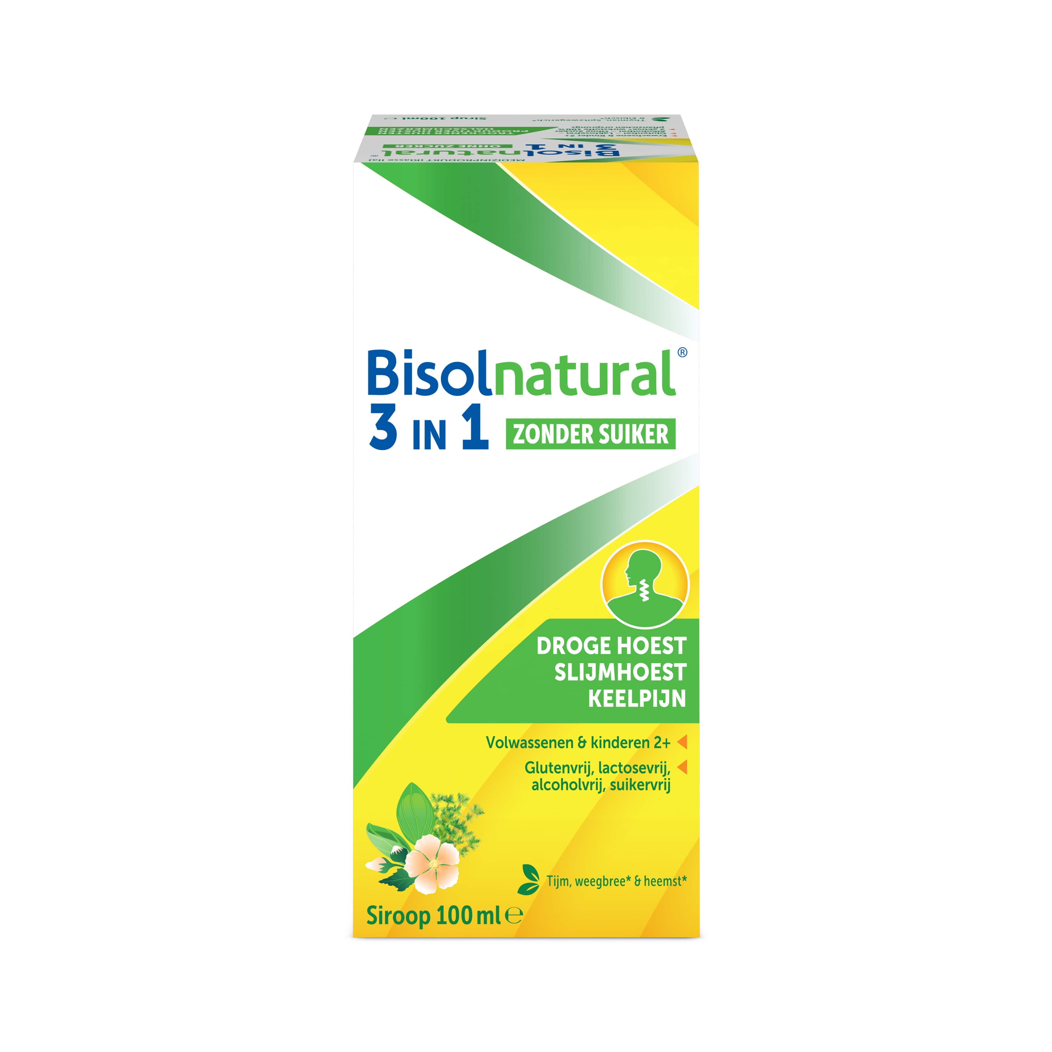 Bisolnatural 3-in-1 Siroop Zonder Suiker 100 ml