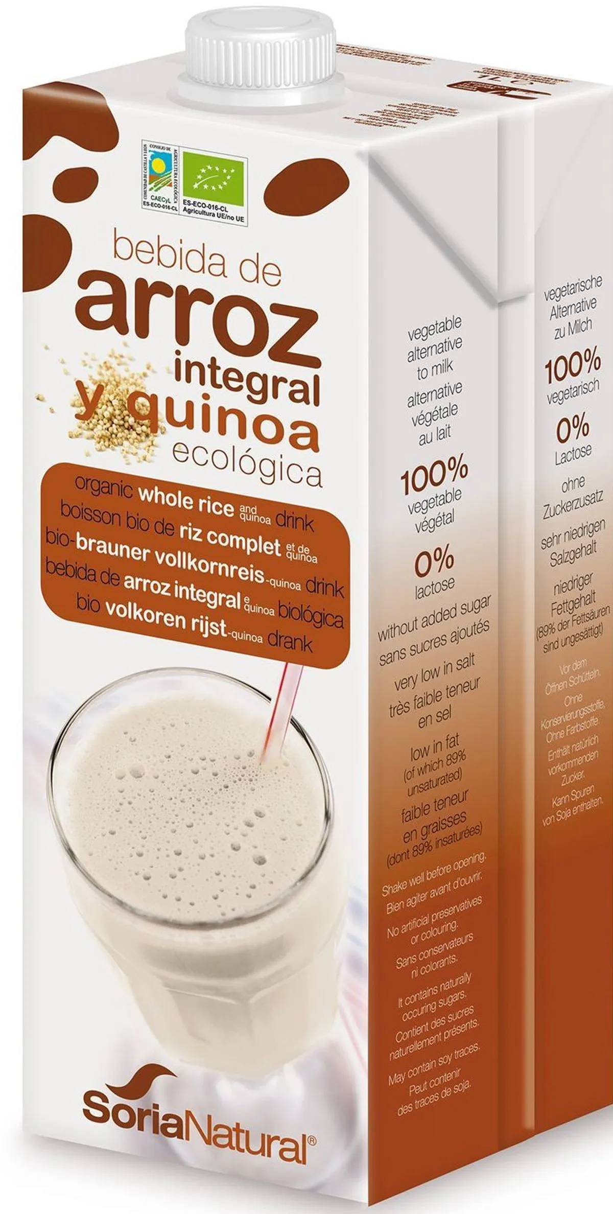 Soria Boisson Riz Brun + Quinoa Bio 1L