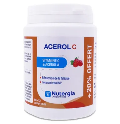 Nutergia Acerol C 60+12 Comprimés