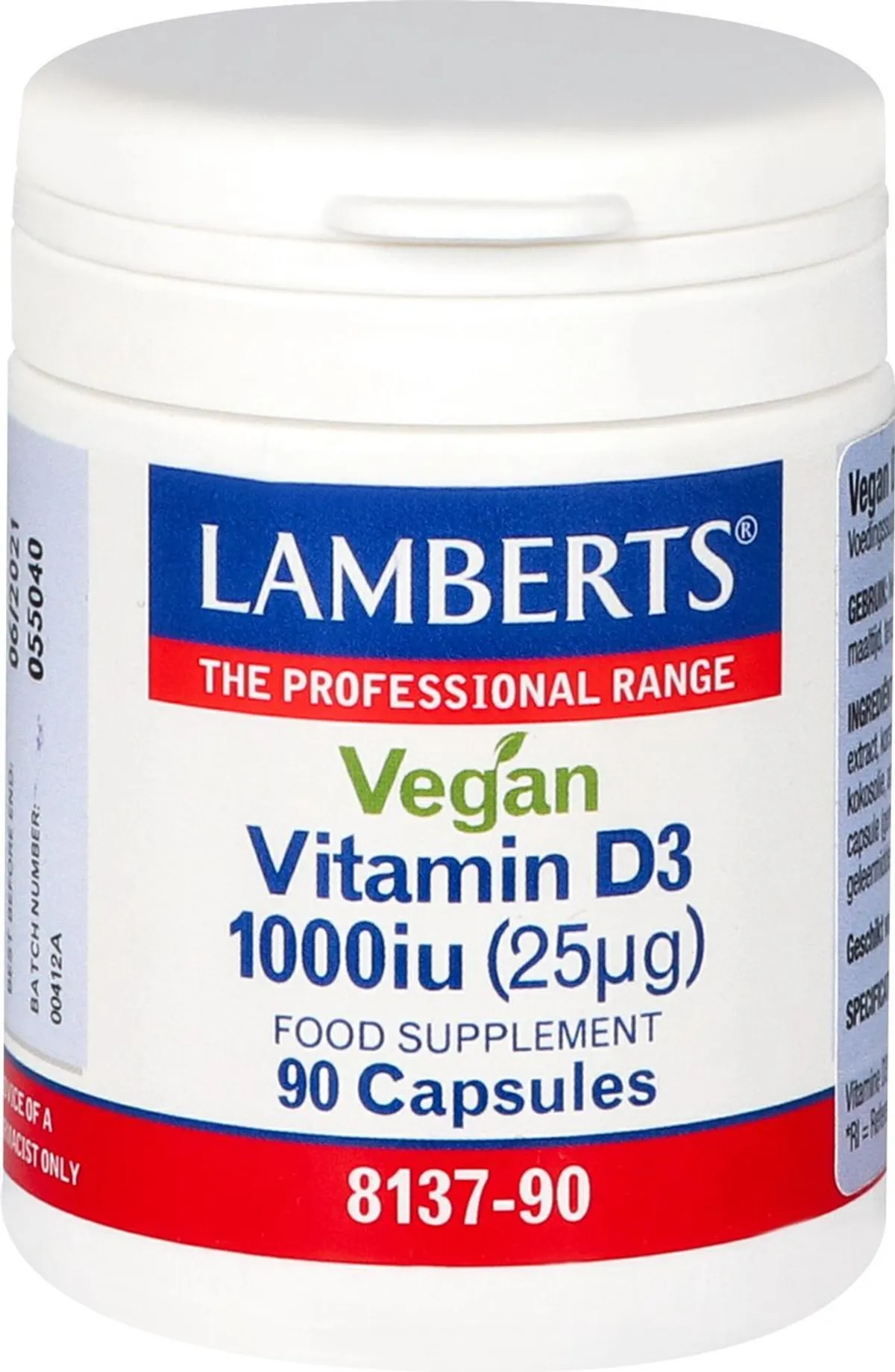 Lamberts Vitamine D3 1000 I.E. Vegan 90 Capsules