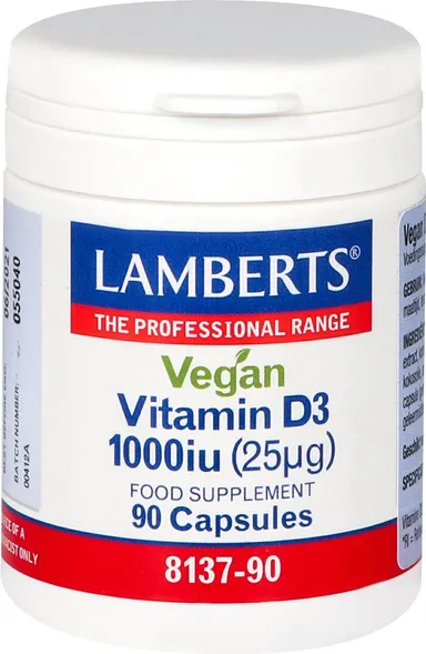 Lamberts Vitamine D3 1000 I.E. Vegan 90 Capsules