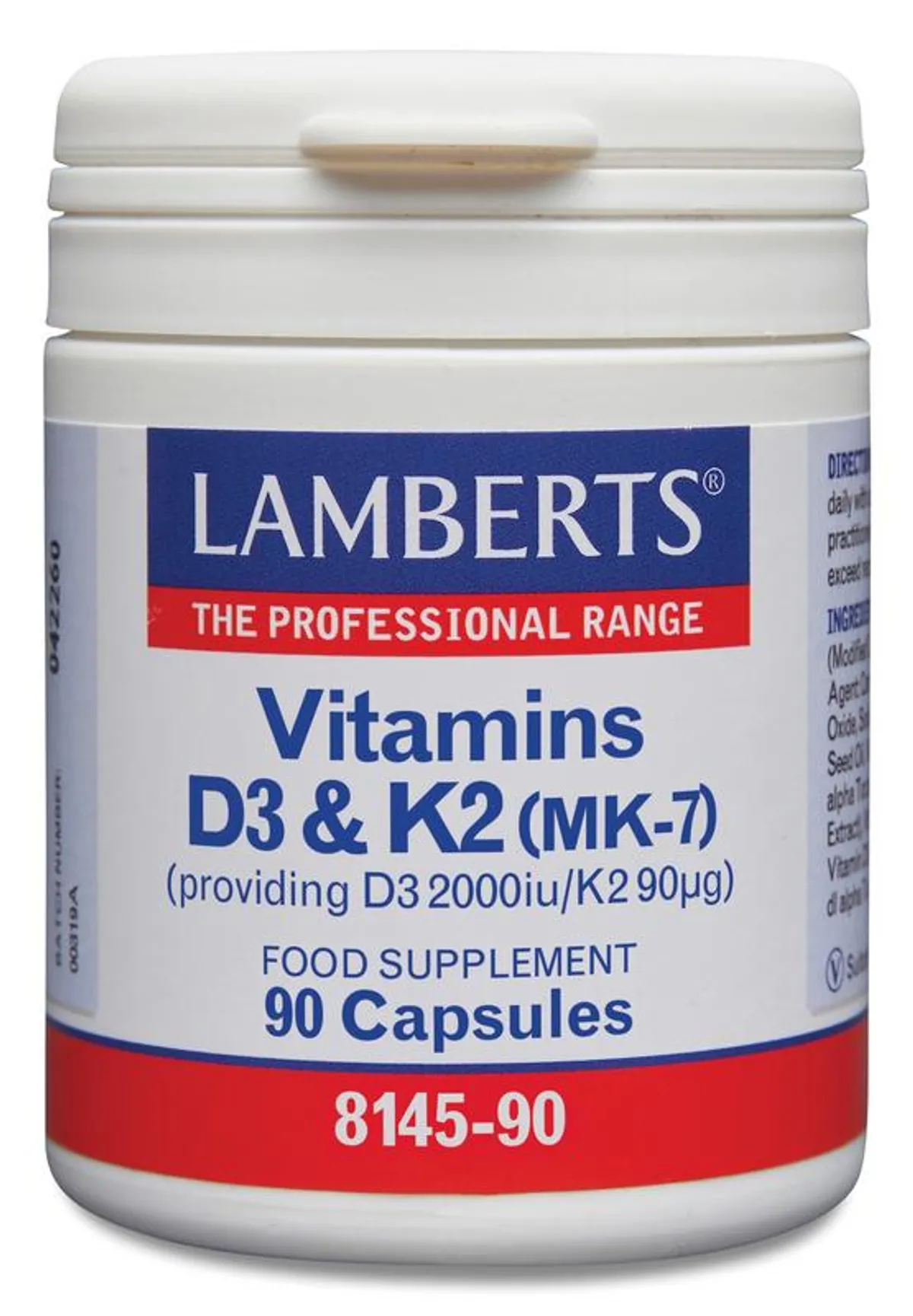 Lamberts Vitamine D3 2000 I.E. en K2 90 mcg 90 Capsules