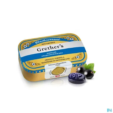 Grether's Pastilles Blackcurrant Pastilles Sans Sucre 110g
