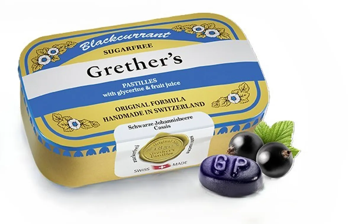 Grether's Pastilles Blackcurrant Pastilles suikervrij 110g