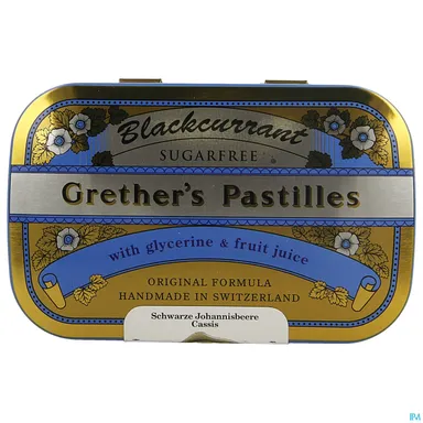 Grether's Pastilles Blackcurrant Pastilles suikervrij 110g
