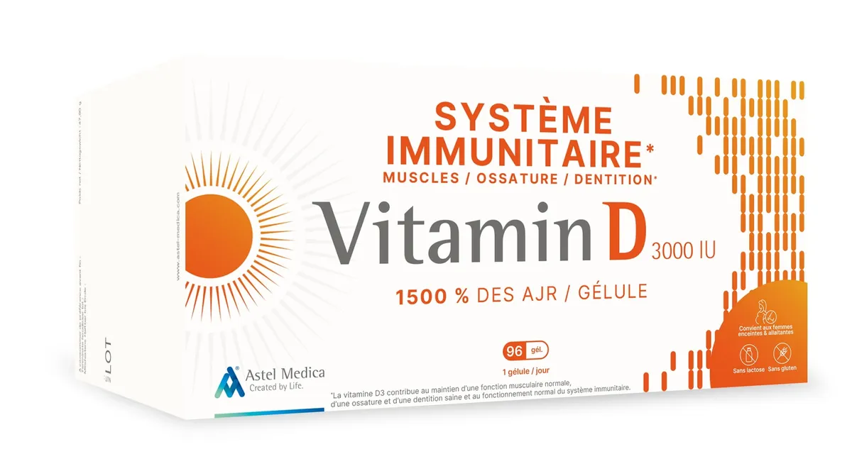 Astel Medica Vitamine D 3000 I.E. 96 Softgels