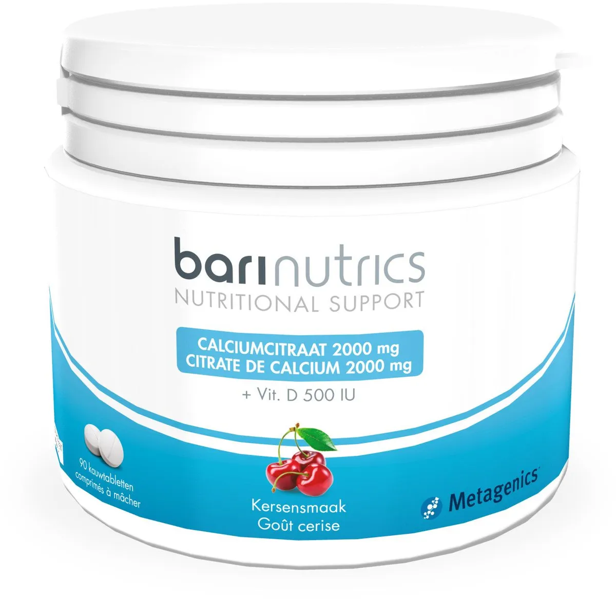 BariNutrics Citrate Calcium Cerise 90 Comprimés à Mâcher