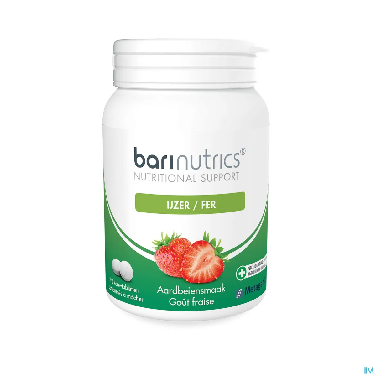 BariNutrics IJzer Aardbei 90 Kauwtabletten