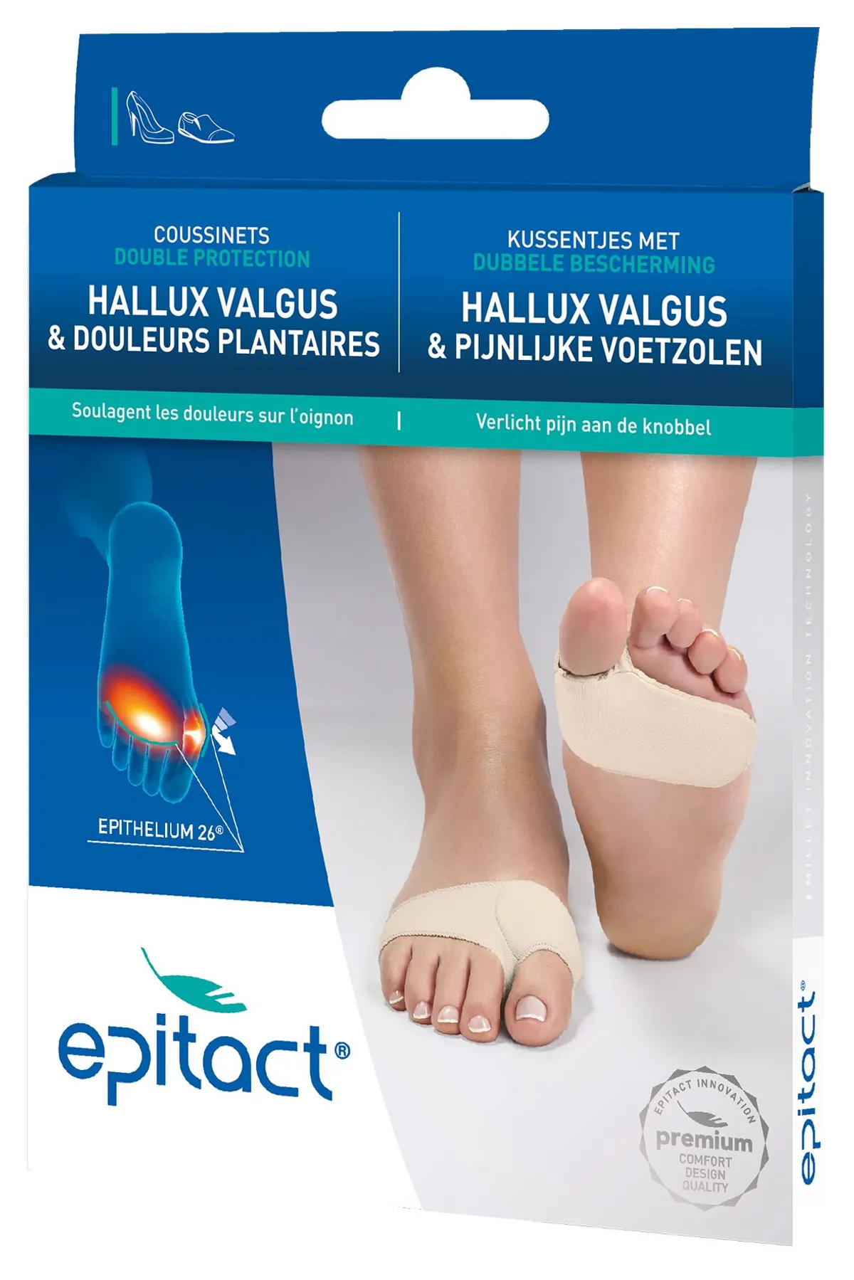 Epitact 1 Paire Coussinets Double Protection Taille Large