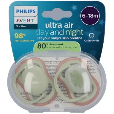 Philips Avent Sucette Air +6M Nuit/Jour Duopack